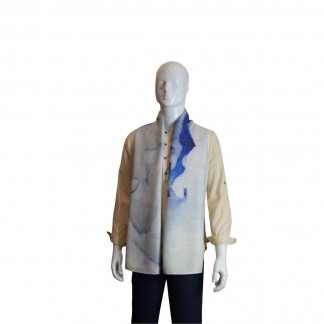 Khăn đũi dài tơ tằm Thiên thần Xanh tím trong 45*180 cm